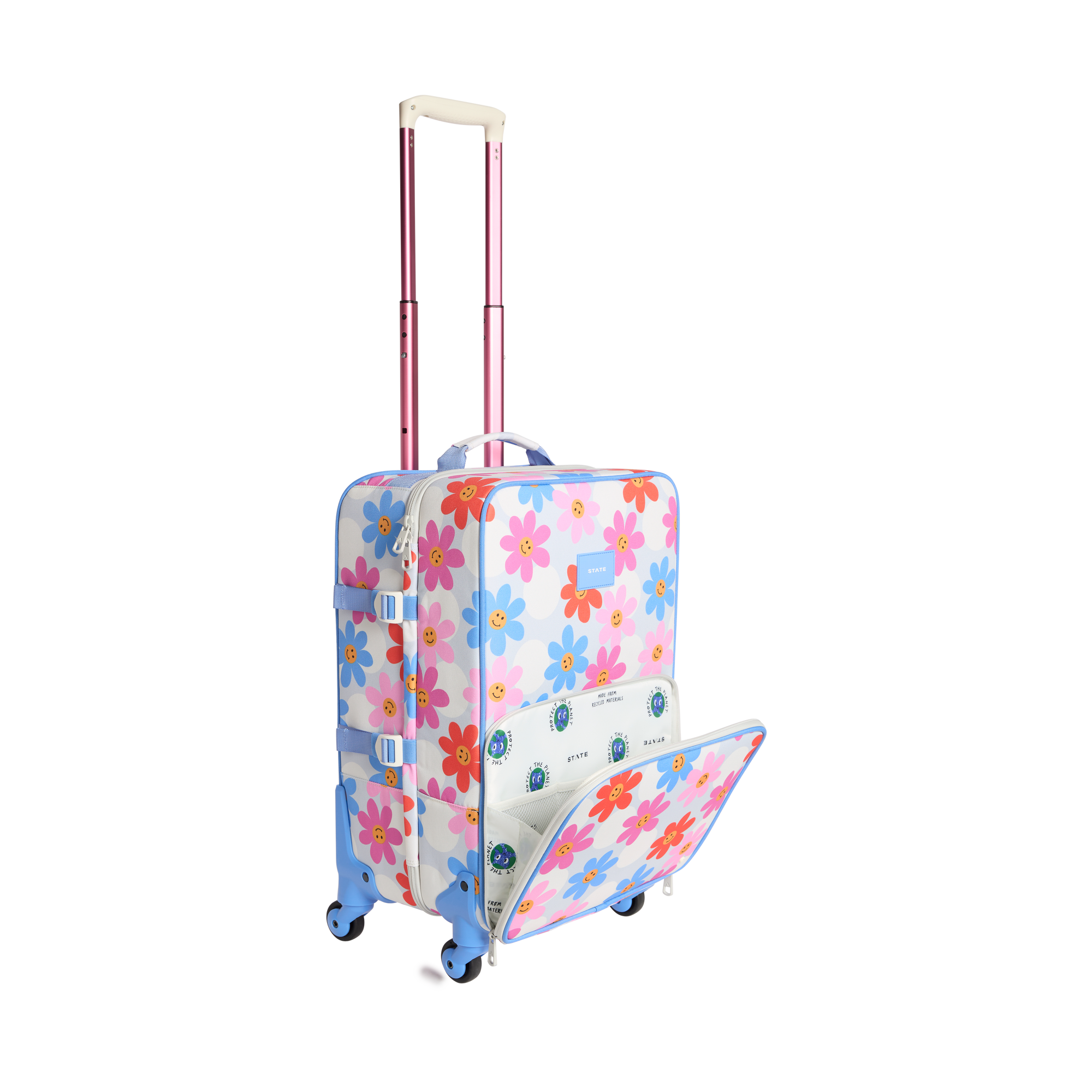 STATE Bags Logan Suitcase Daisies Side View Click to Zoom