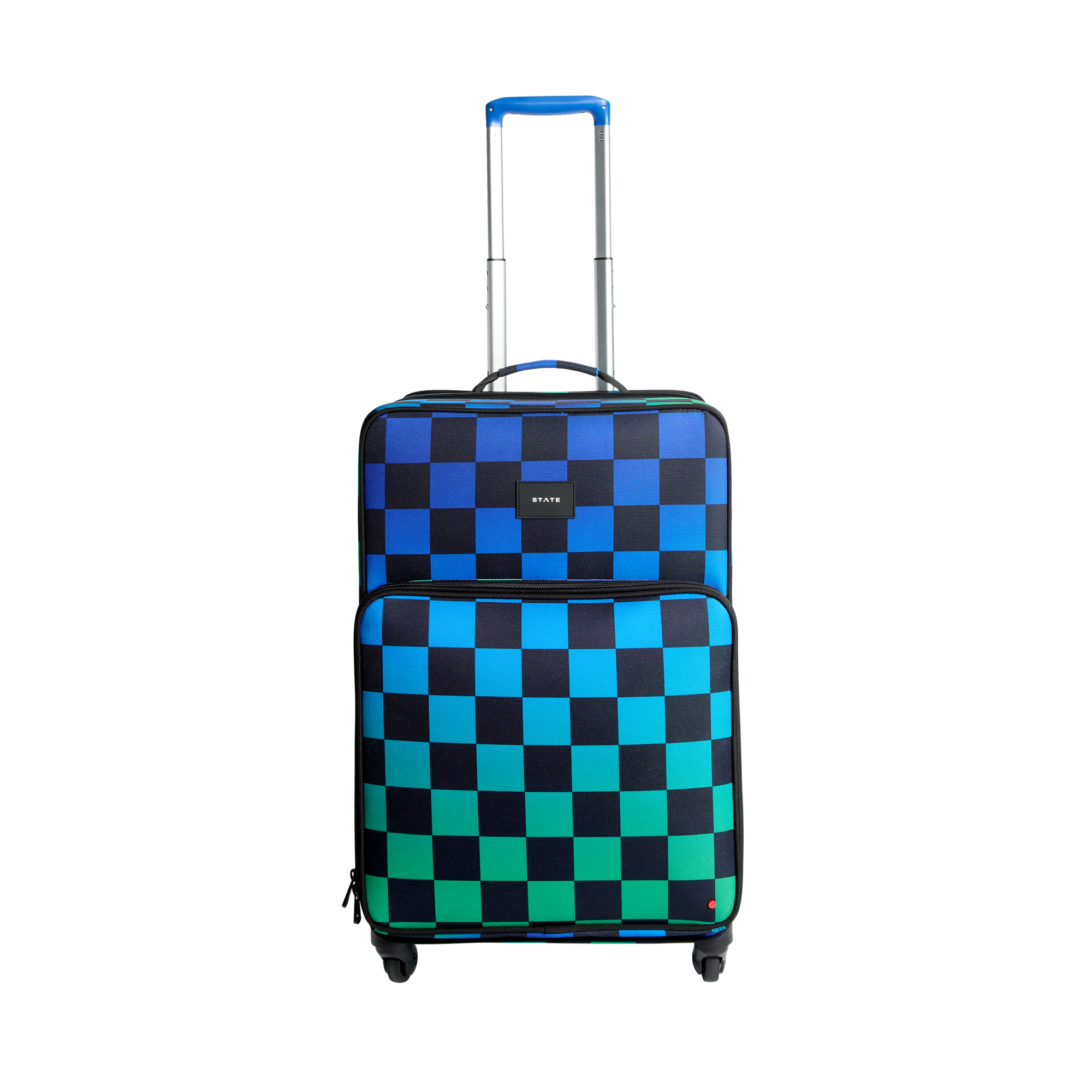 State Bags Logan Check In Suitcase Polycanvas Blue Checkerboard Front View Click to Zoom