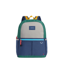 STATE Bags Kane Double Pocket Backpack Green/Navy Front View click to zoom