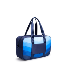 STATE Bags Rockaway Duffle Nylon Puffer Blue Chevron Back View Click to Zoom