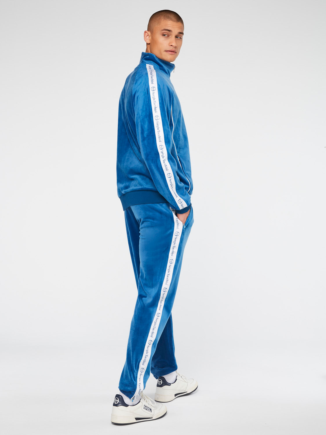Men | Logo Velour Track Jacket | Vallarta Blue