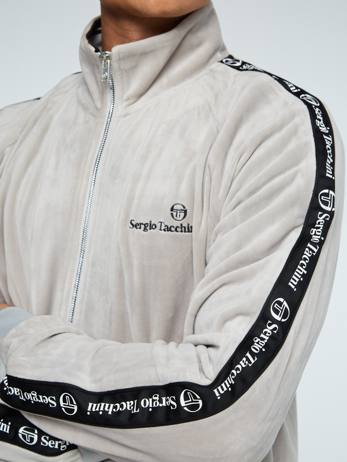 Men | Logo Velour Track Jacket | Quiet Gray