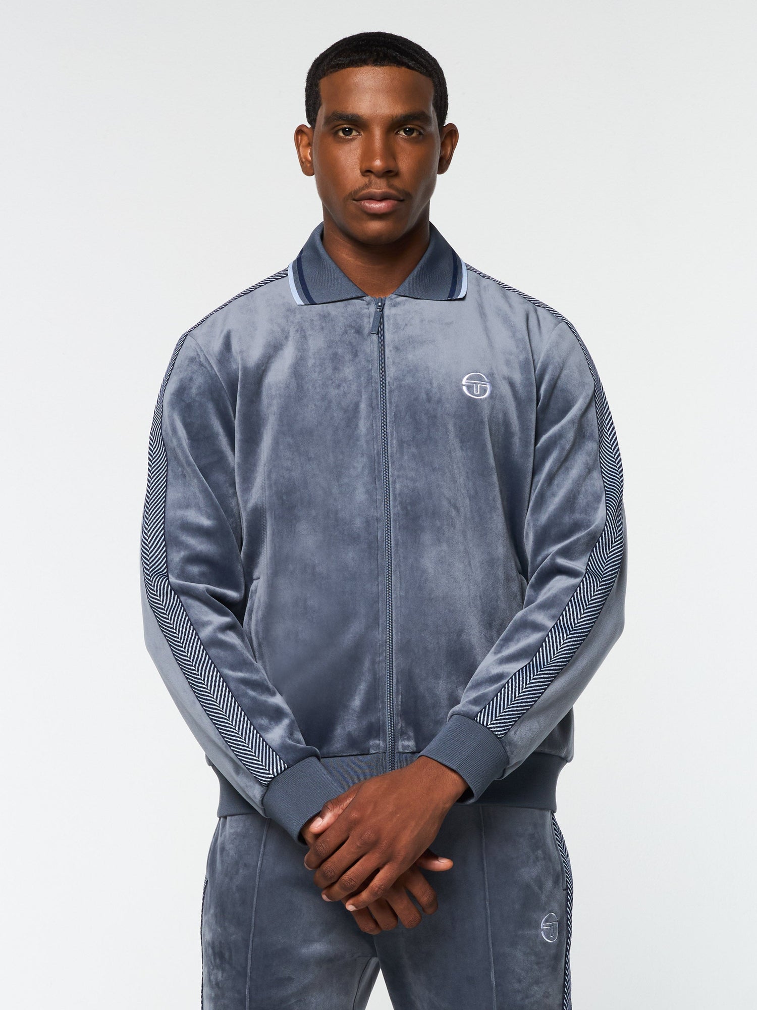 Men | Maglia Velour Track Jacket | Grisaille
