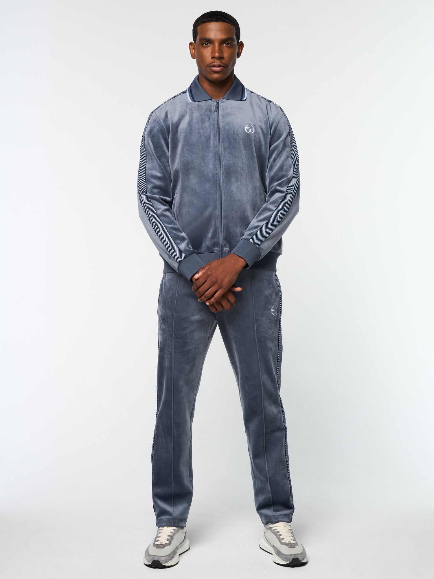 Men | Maglia Velour Track Jacket | Grisaille
