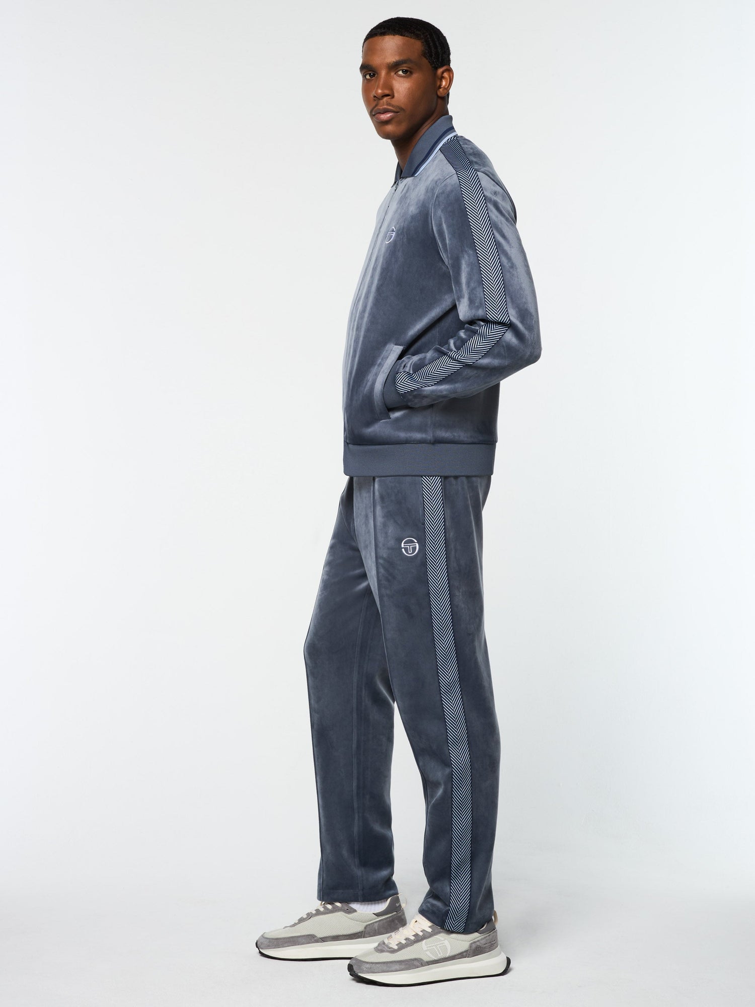 Men | Maglia Velour Track Jacket | Grisaille