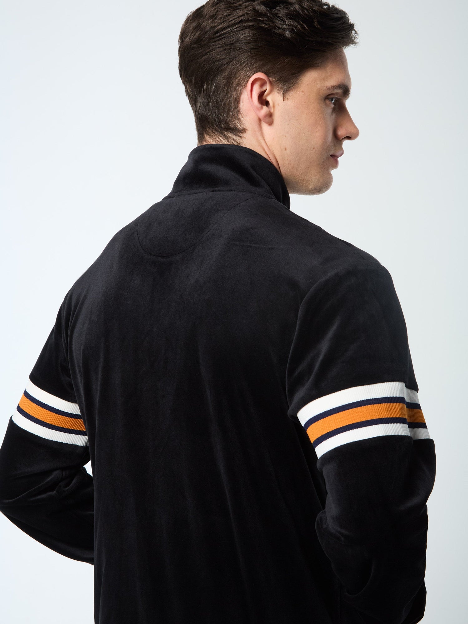 Men | Ostuni Velour Track Jacket | Black Beauty