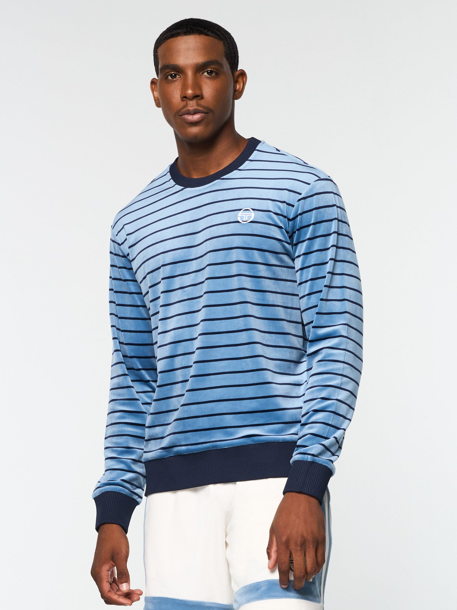Men | Foggia Velour Crewneck | Coronet Blue
