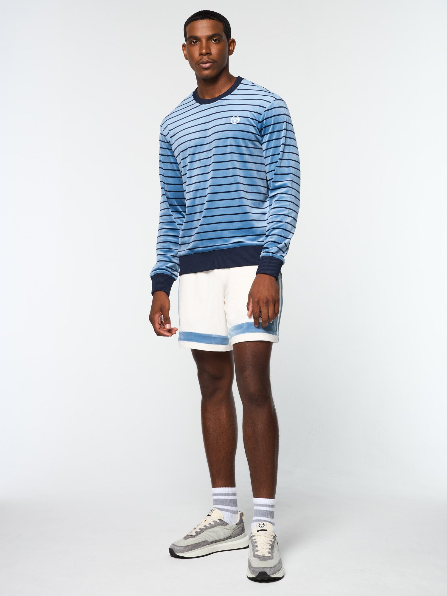 Men | Foggia Velour Crewneck | Coronet Blue