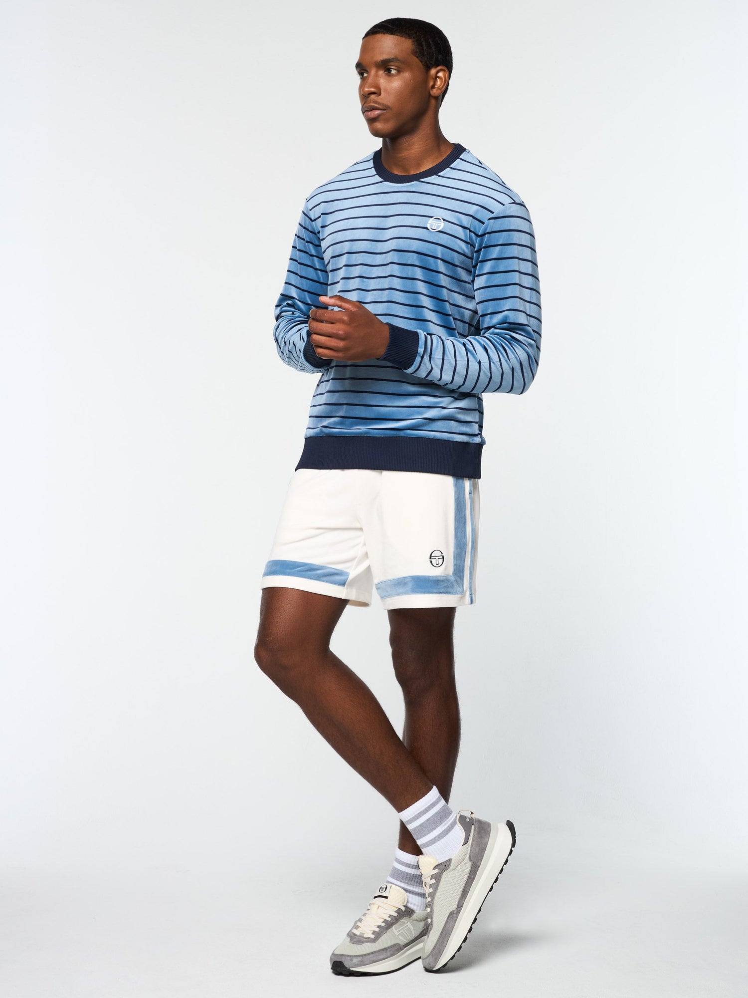 Men | Foggia Velour Crewneck | Coronet Blue