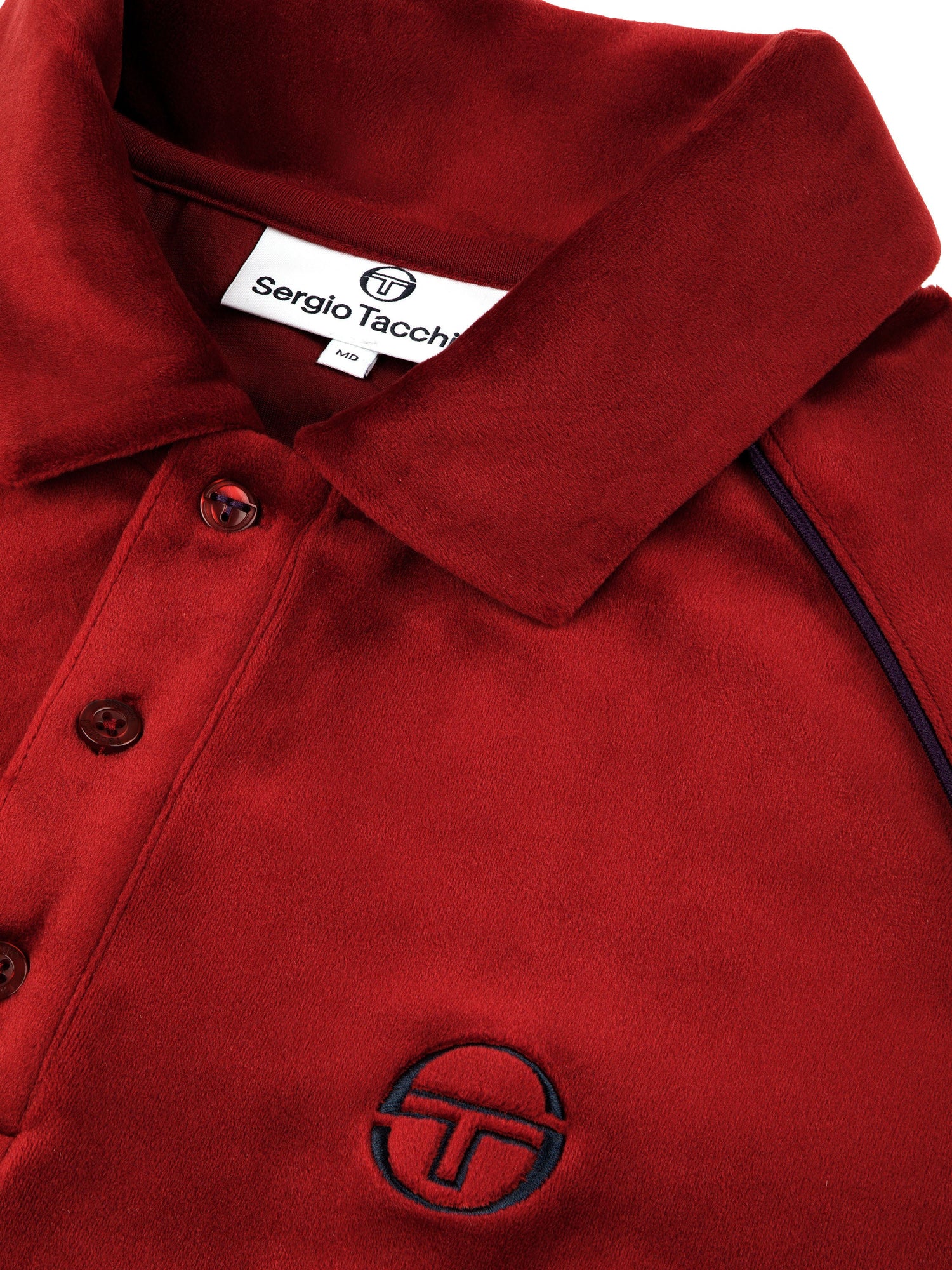 Men | Noci Velour Long Sleeve Polo | Sun Dried Tomato