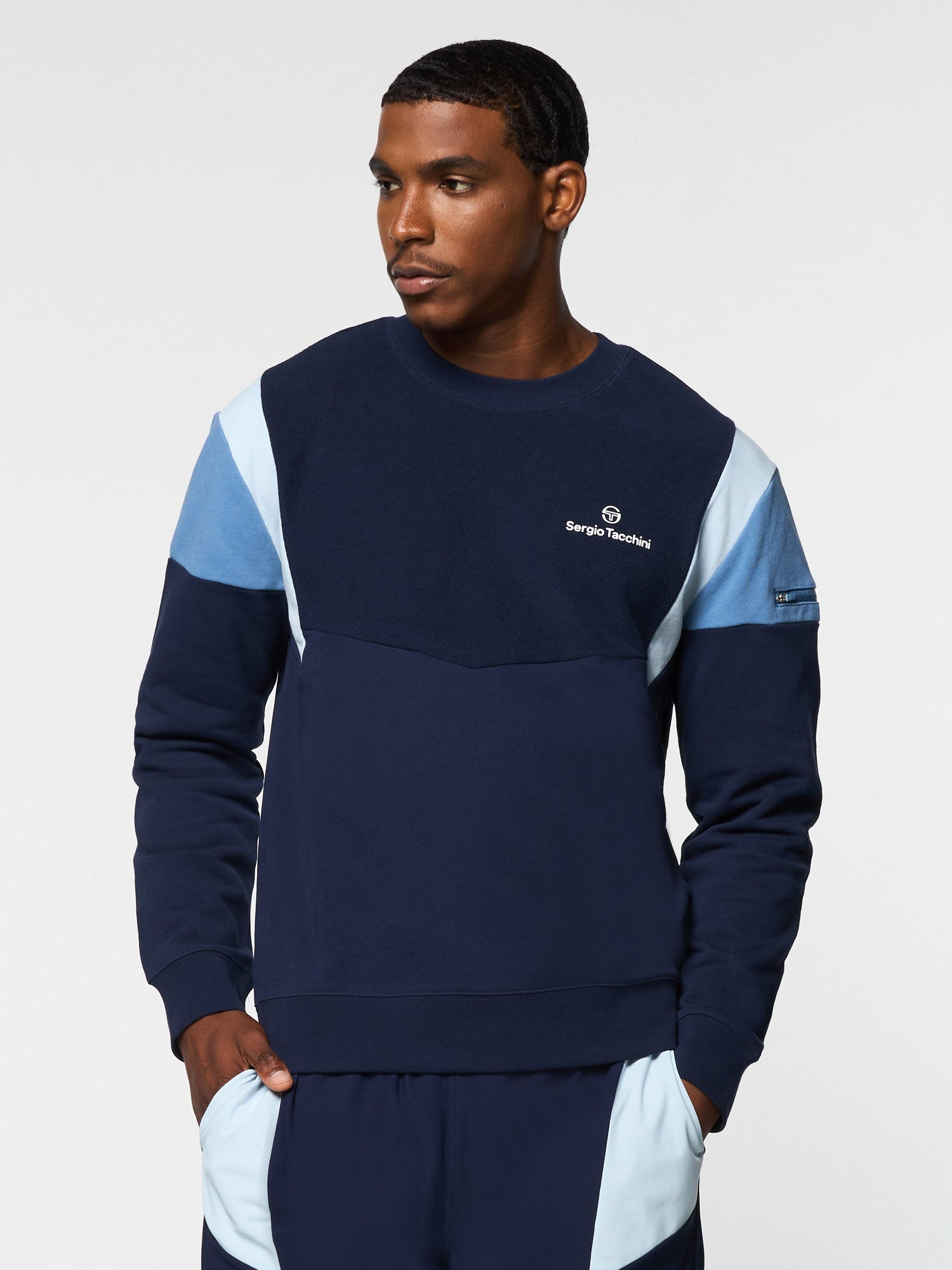 Men | Angolo Crewneck Sweatshirt | Maritime Blue