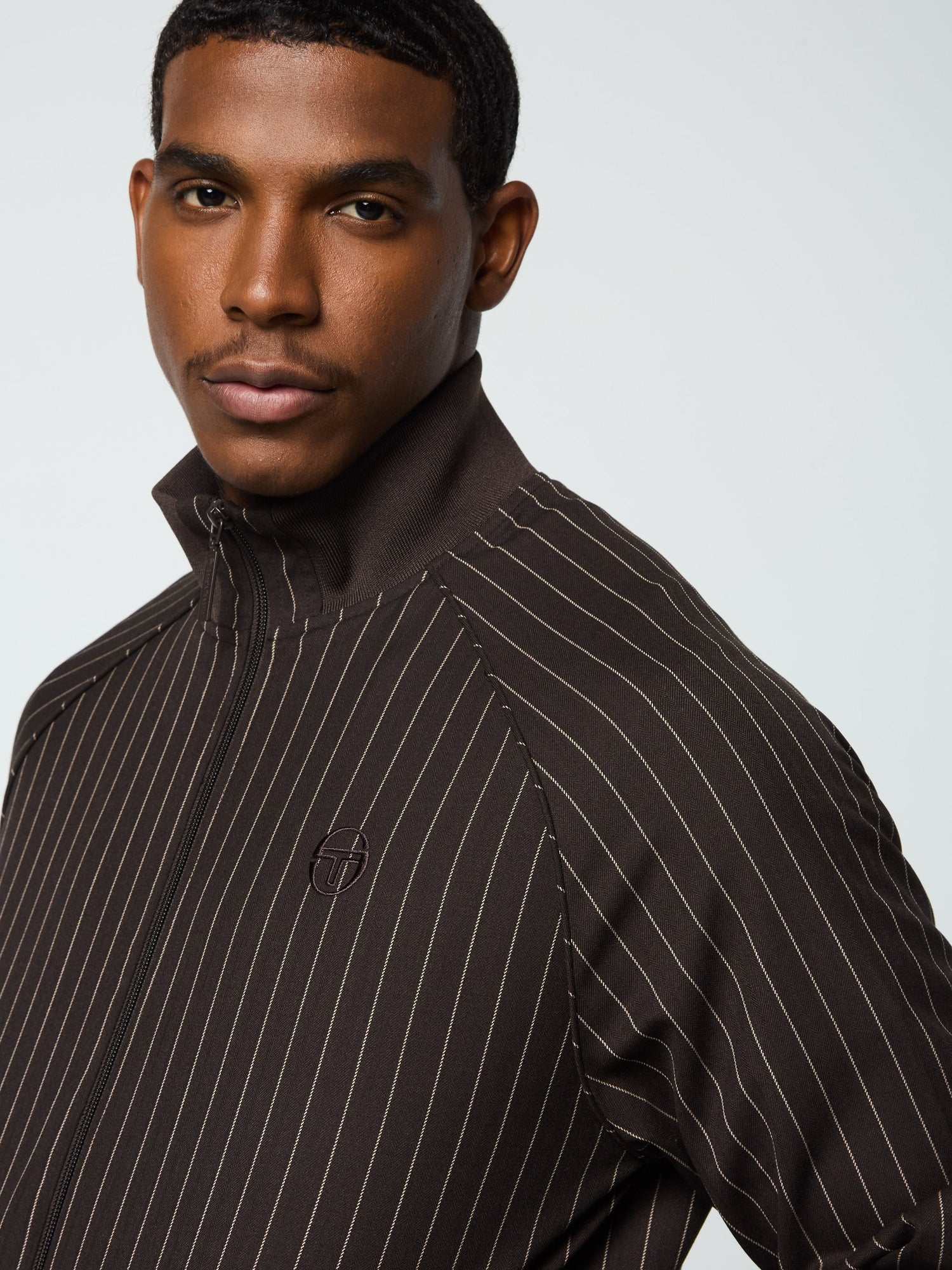 Men | Gessato Suiting Track Jacket | Java
