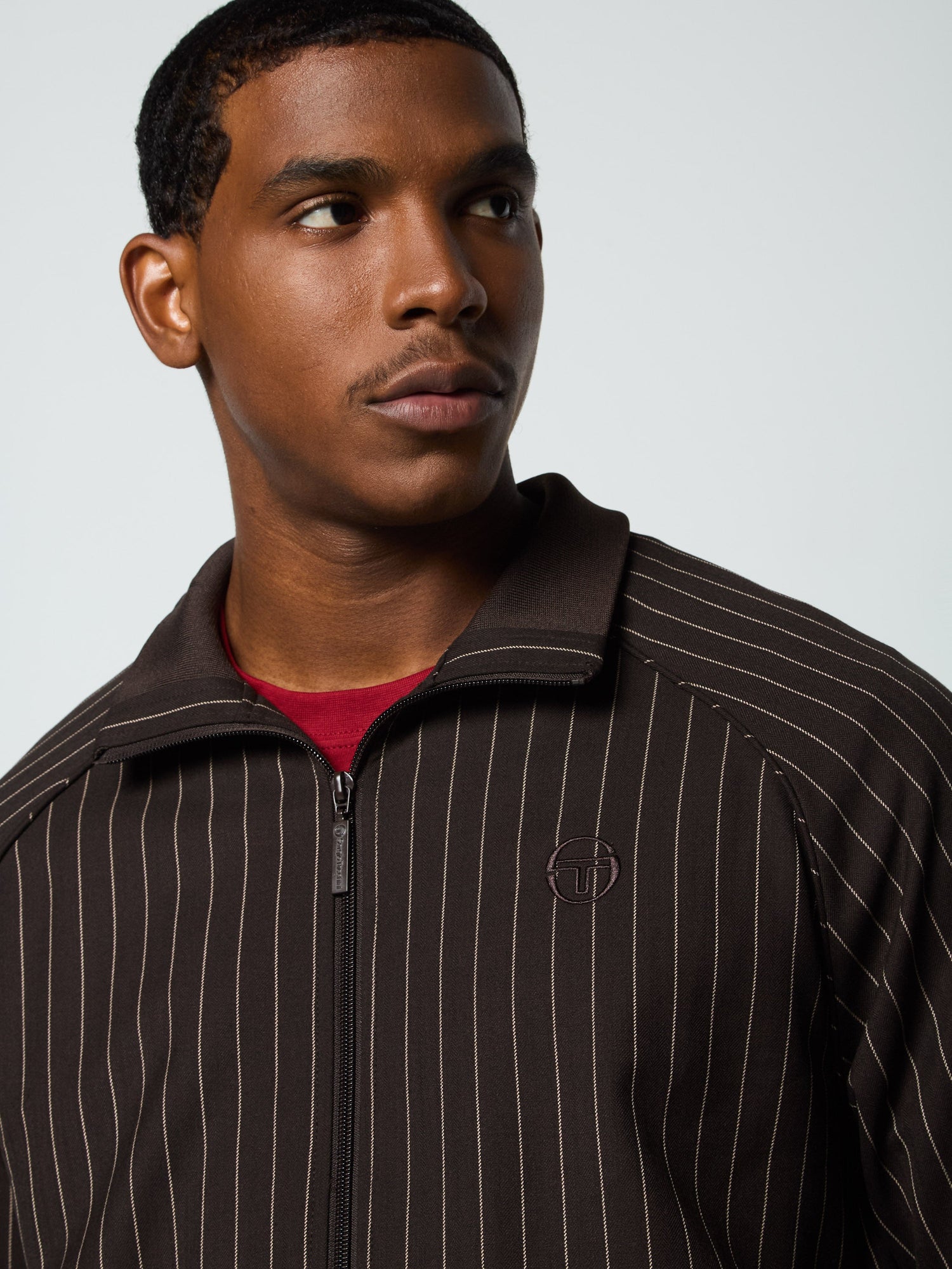 Men | Gessato Suiting Track Jacket | Java