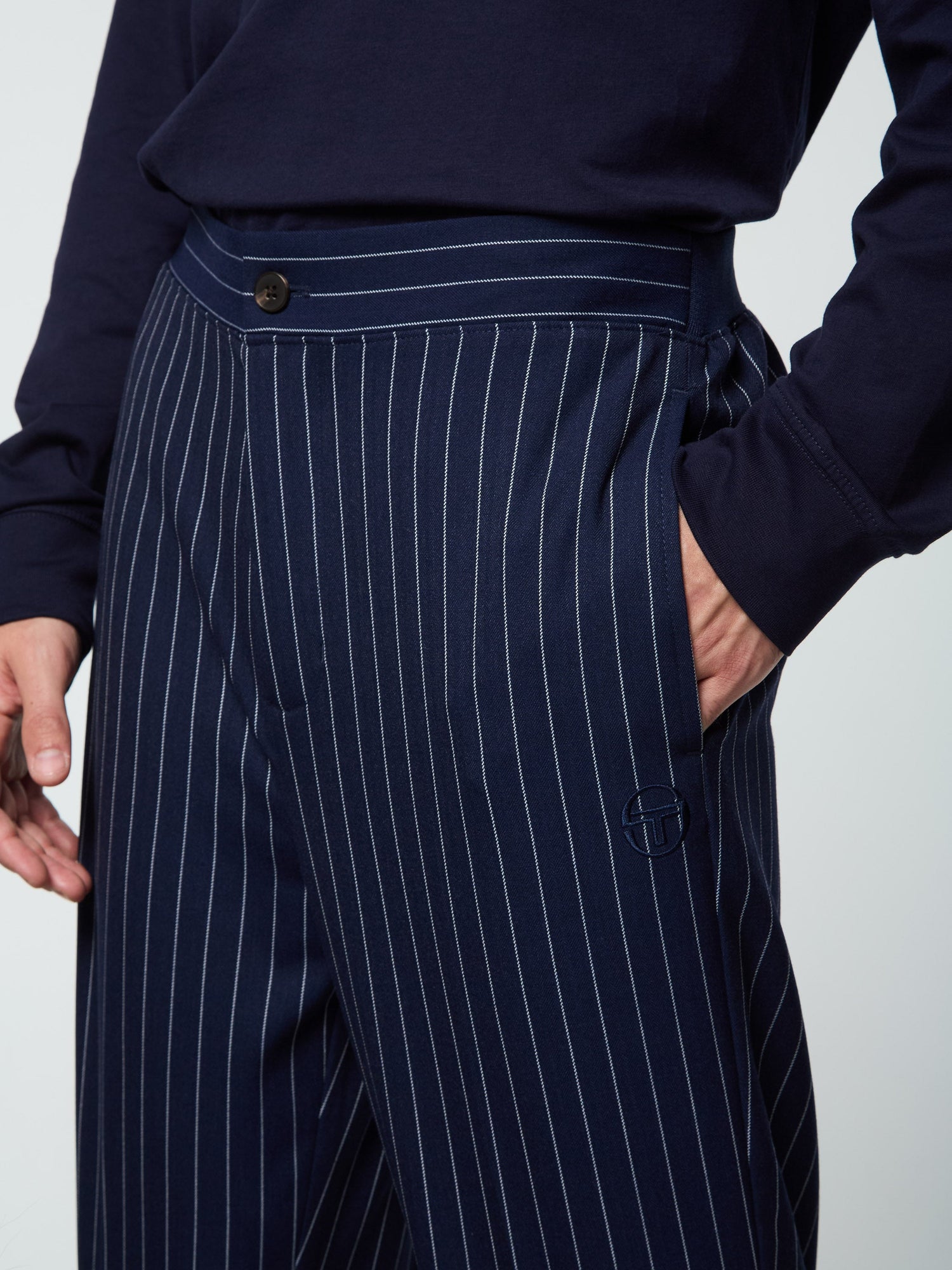 Men | Gessato Suiting Track Pant | Maritime Blue