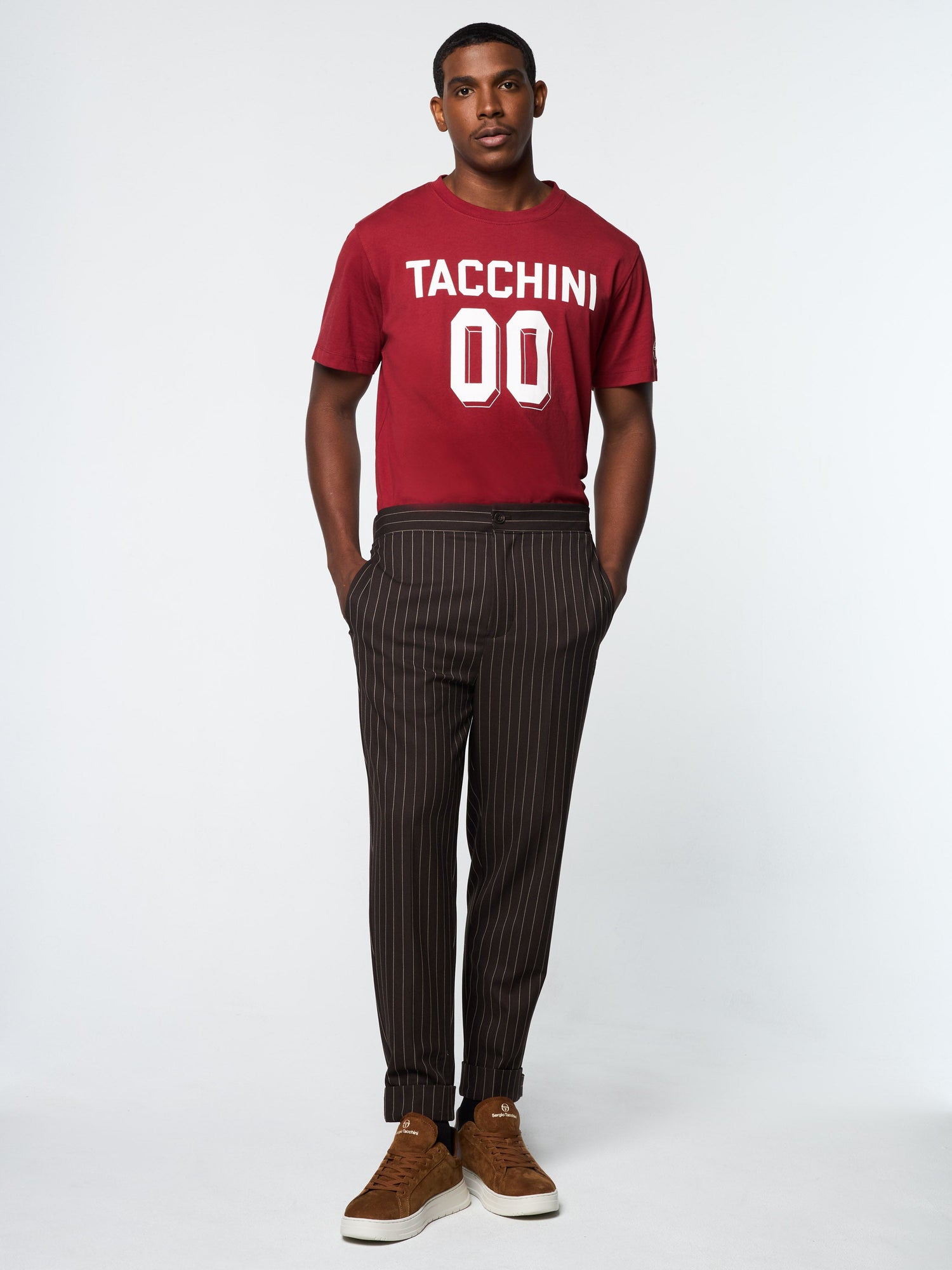 Men | Gessato Suiting Track Pant | Java