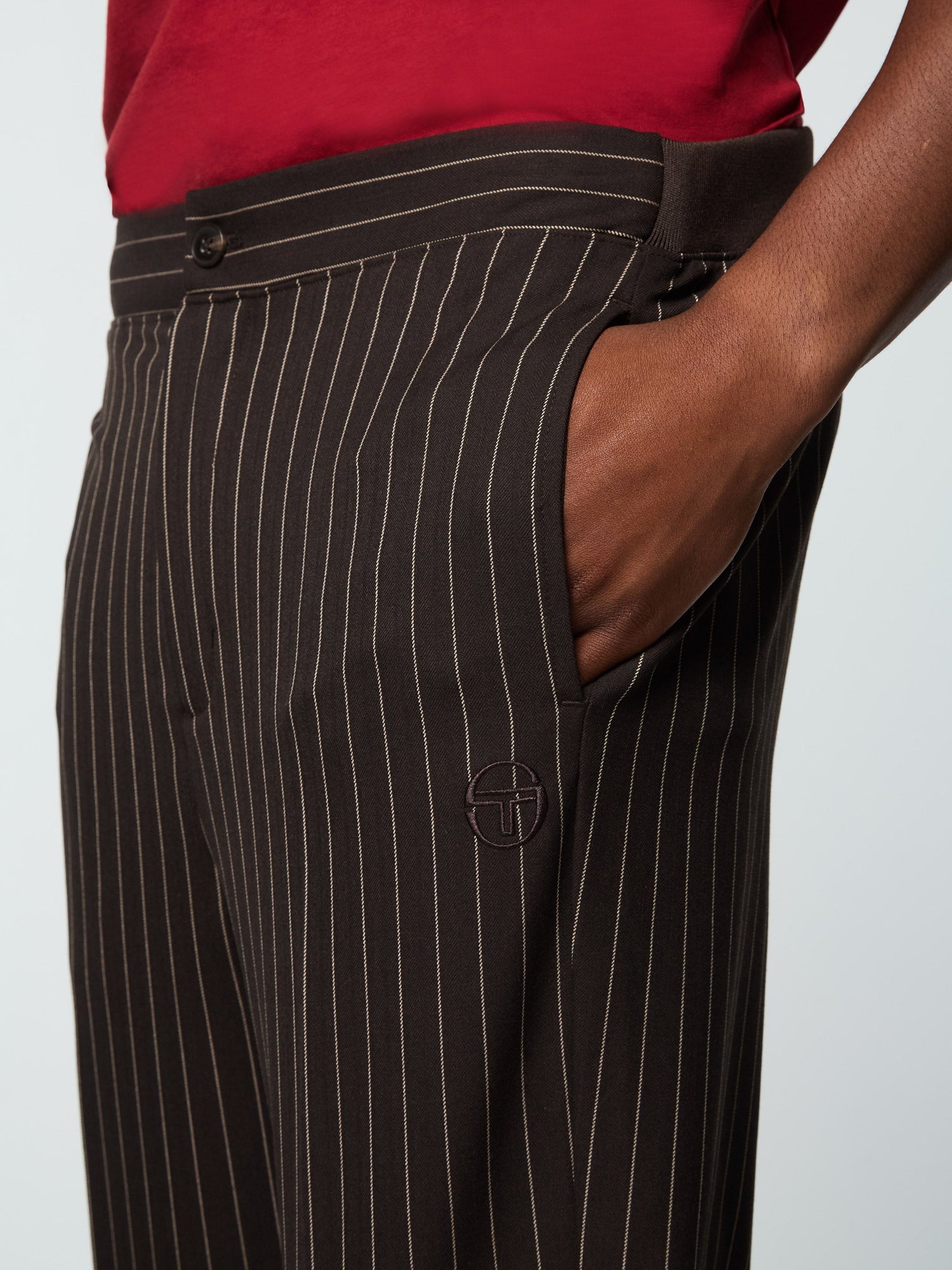 Men | Gessato Suiting Track Pant | Java