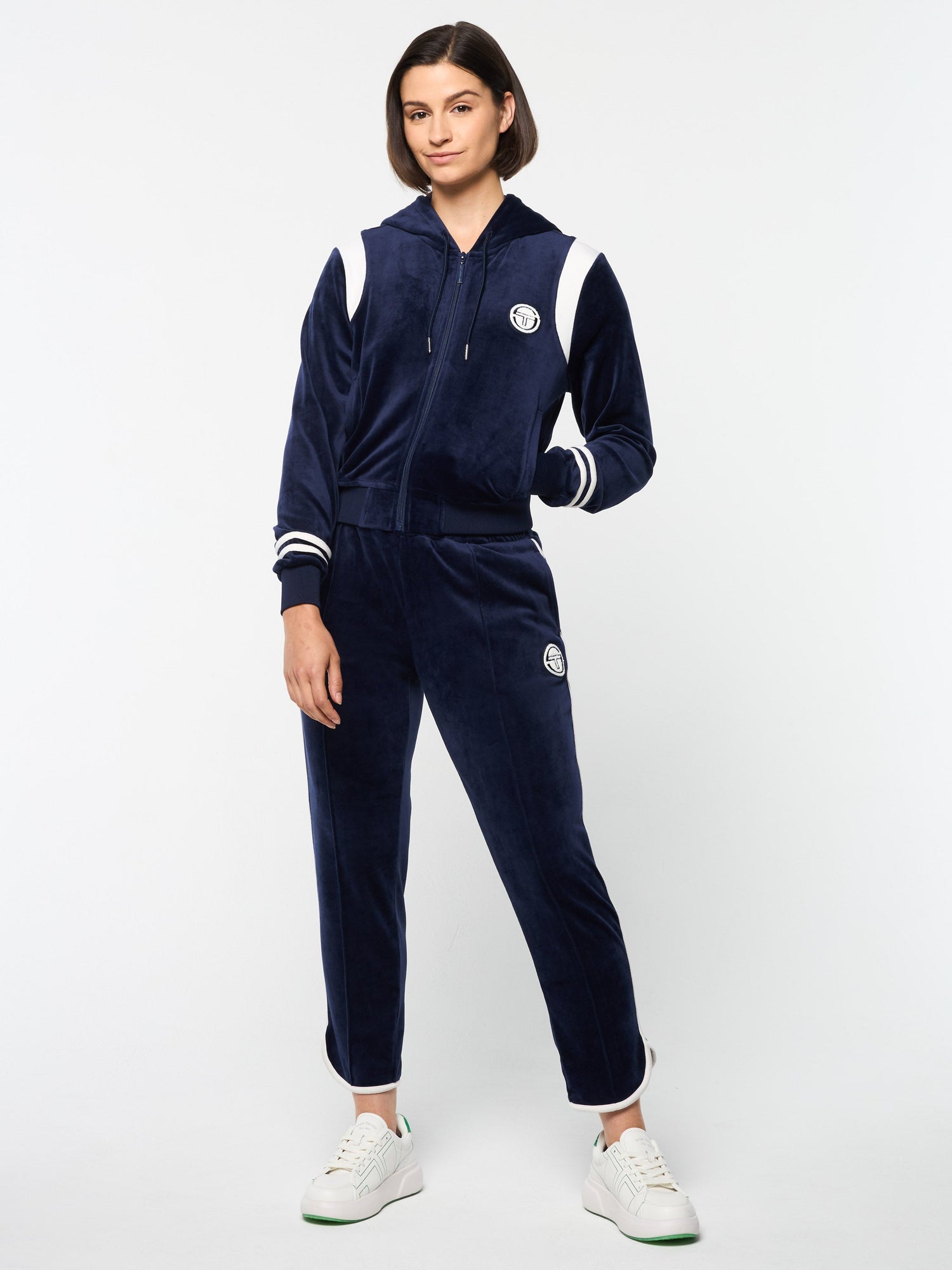 Women | Veneto Velour Zip-Up Hoodie | Maritime Blue