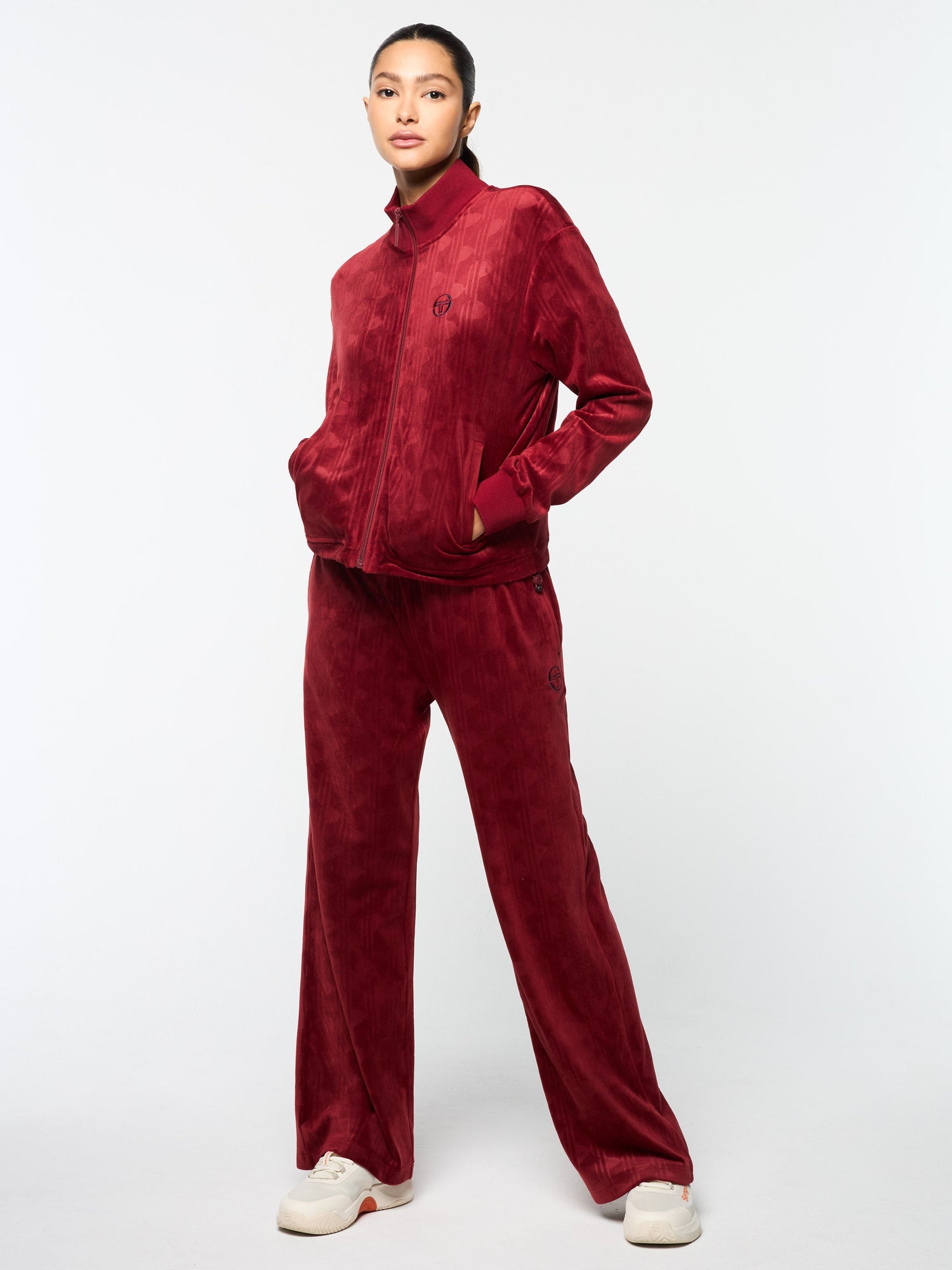 Women | Gabrisa Velour Track Jacket | Sun Dried Tomato
