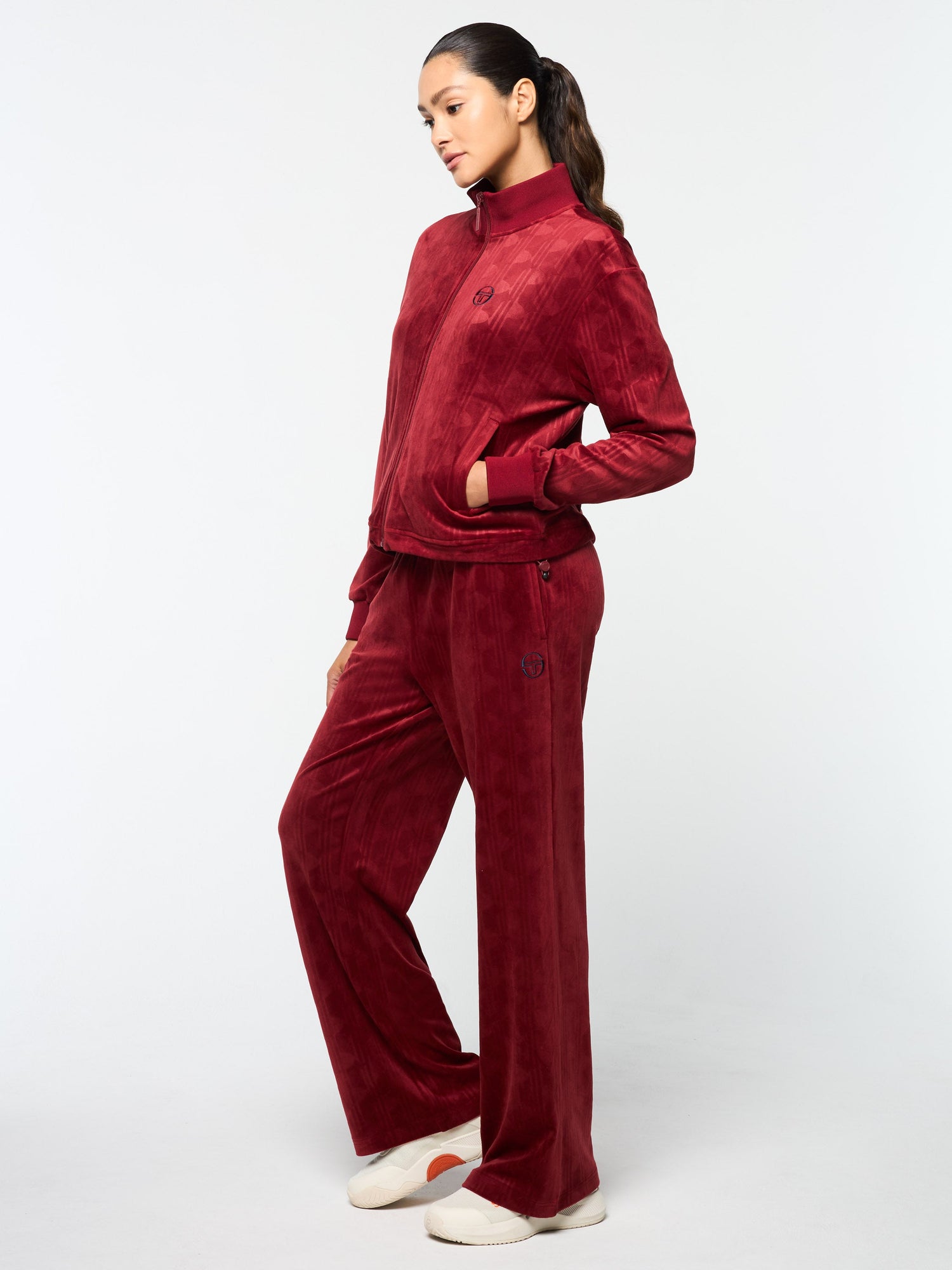 Women | Gabrisa Velour Track Jacket | Sun Dried Tomato