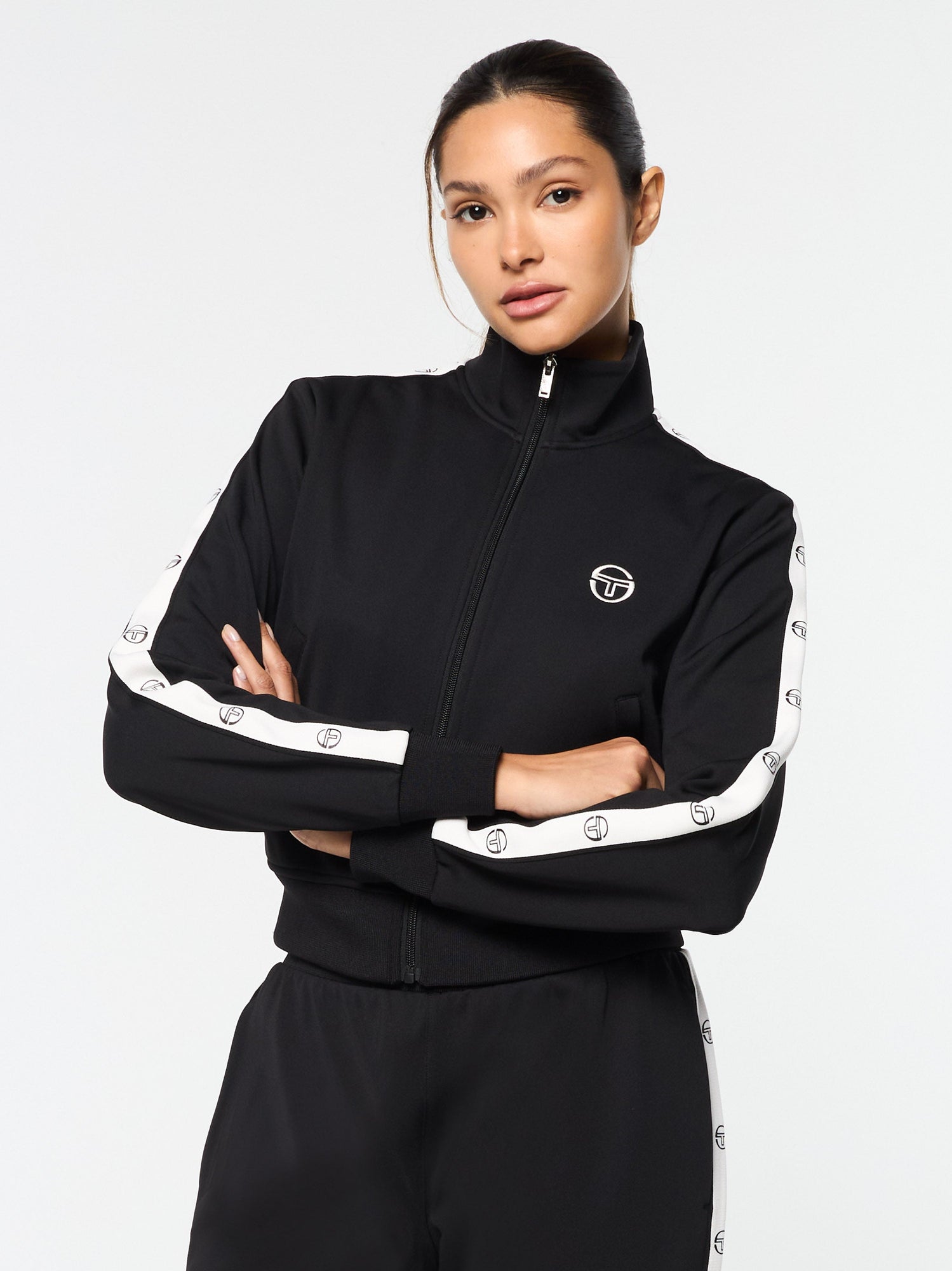 Women | Ardea Cropped Track Jacket | Black Beauty
