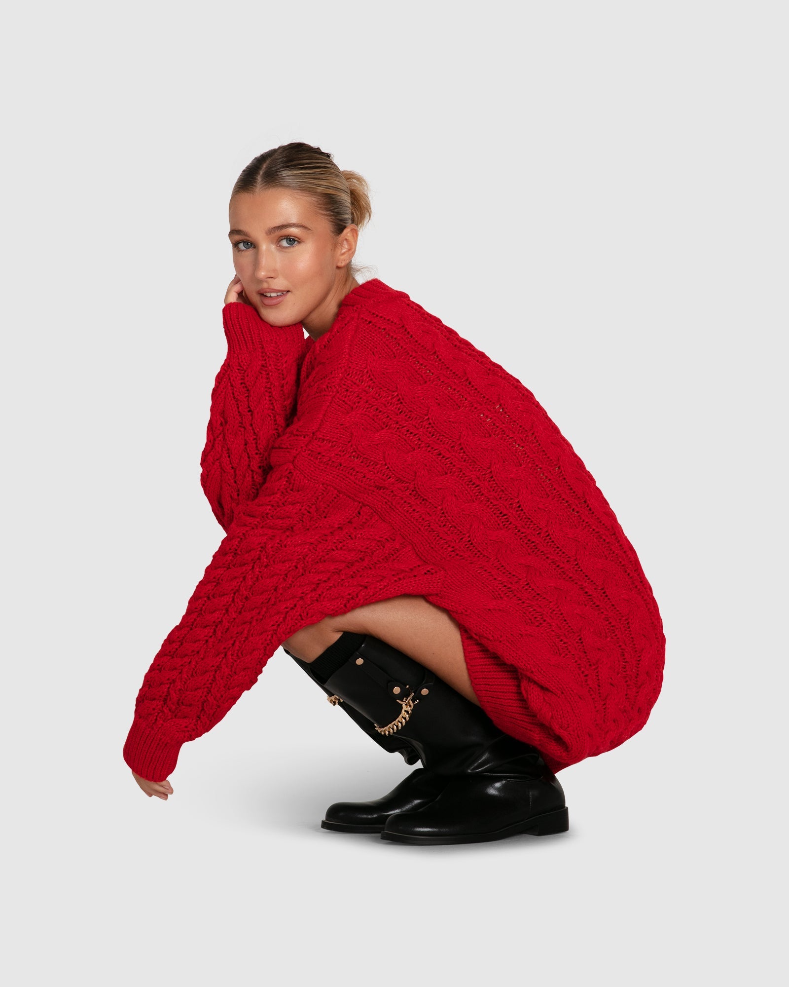 Women | Still The One Chunky Oversize Knit | Red
