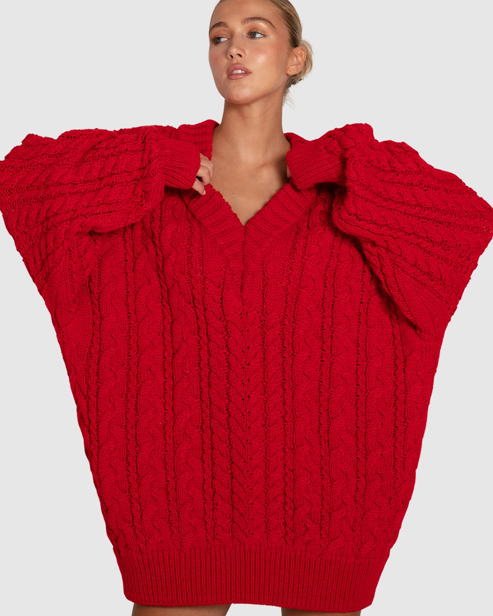 Women | Still The One Chunky Oversize Knit | Red