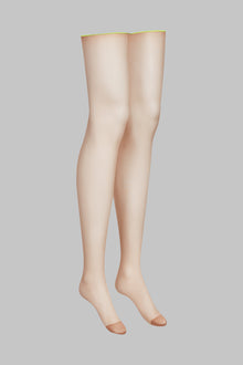 Cut And Curled Neon Seamed Stockings - 20D | Yellow