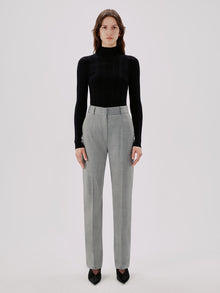 Another Tomorrow Straight Leg Trouser in Black – Wool Women's Trousers