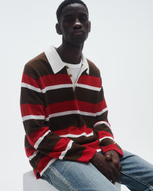 Unisex | Striped Rugby | Chestnut/True Red Stripe