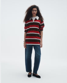 Unisex | Striped Rugby | Chestnut/True Red Stripe