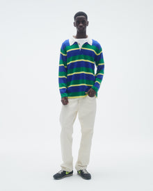 Unisex | Striped Rugby | Cobalt/Rainforest Stripe