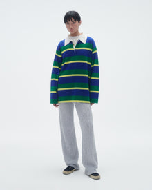 Unisex | Striped Rugby | Cobalt/Rainforest Stripe