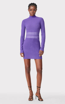 Sheer Striped Mini Dress | Ultraviolet