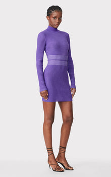 Sheer Striped Mini Dress | Ultraviolet