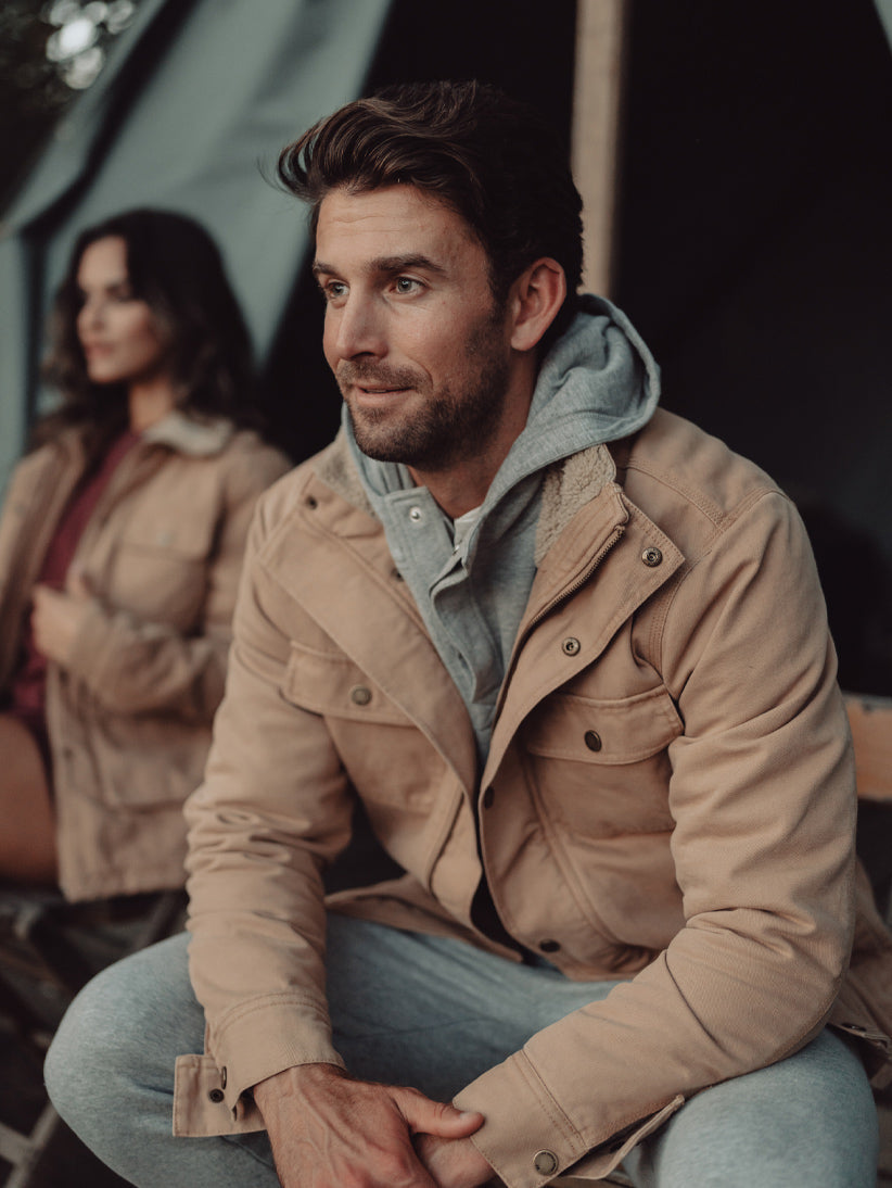 Men | Fairweather Hooded Snap Henley | Athletic Grey