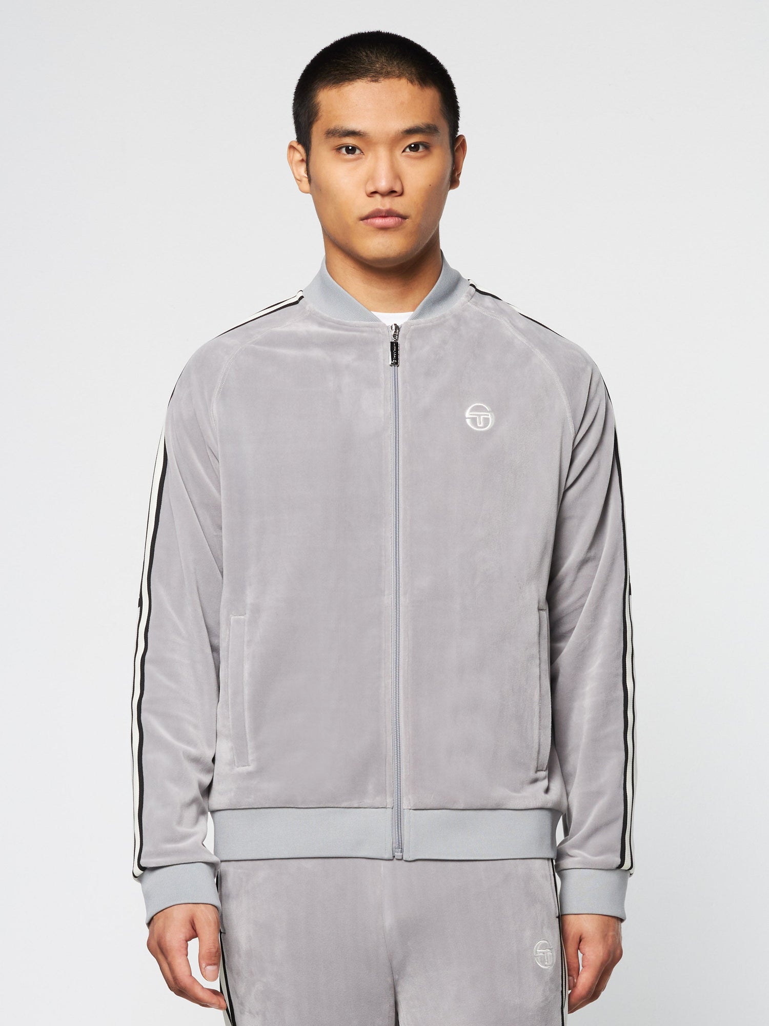 Men | Pereto Velour Track Jacket | Sleet