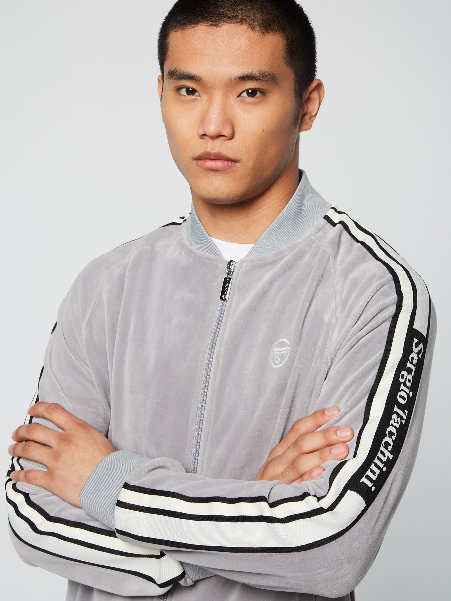 Men | Pereto Velour Track Jacket | Sleet