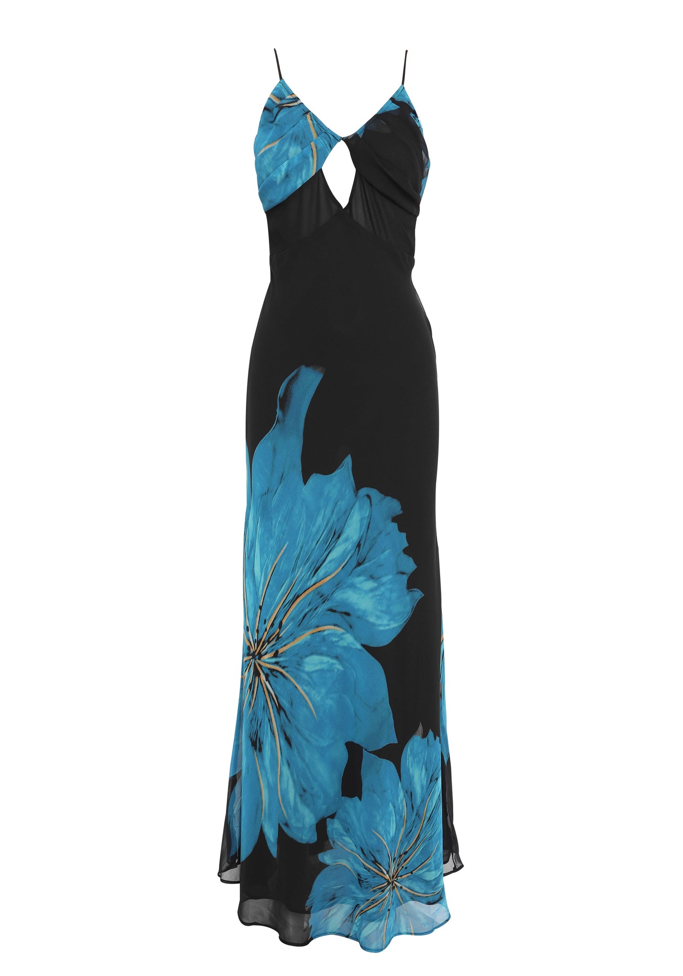 Raya Maxi Dress | Black/Blue Floral Print
