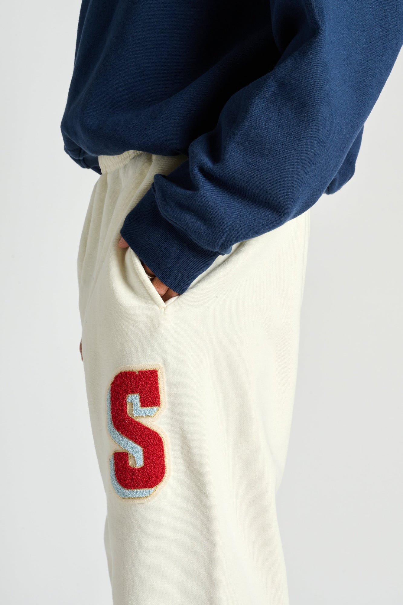 Soul by SoulCycle | Dylan Sweatpant W/ Chenille Patch | Cream
