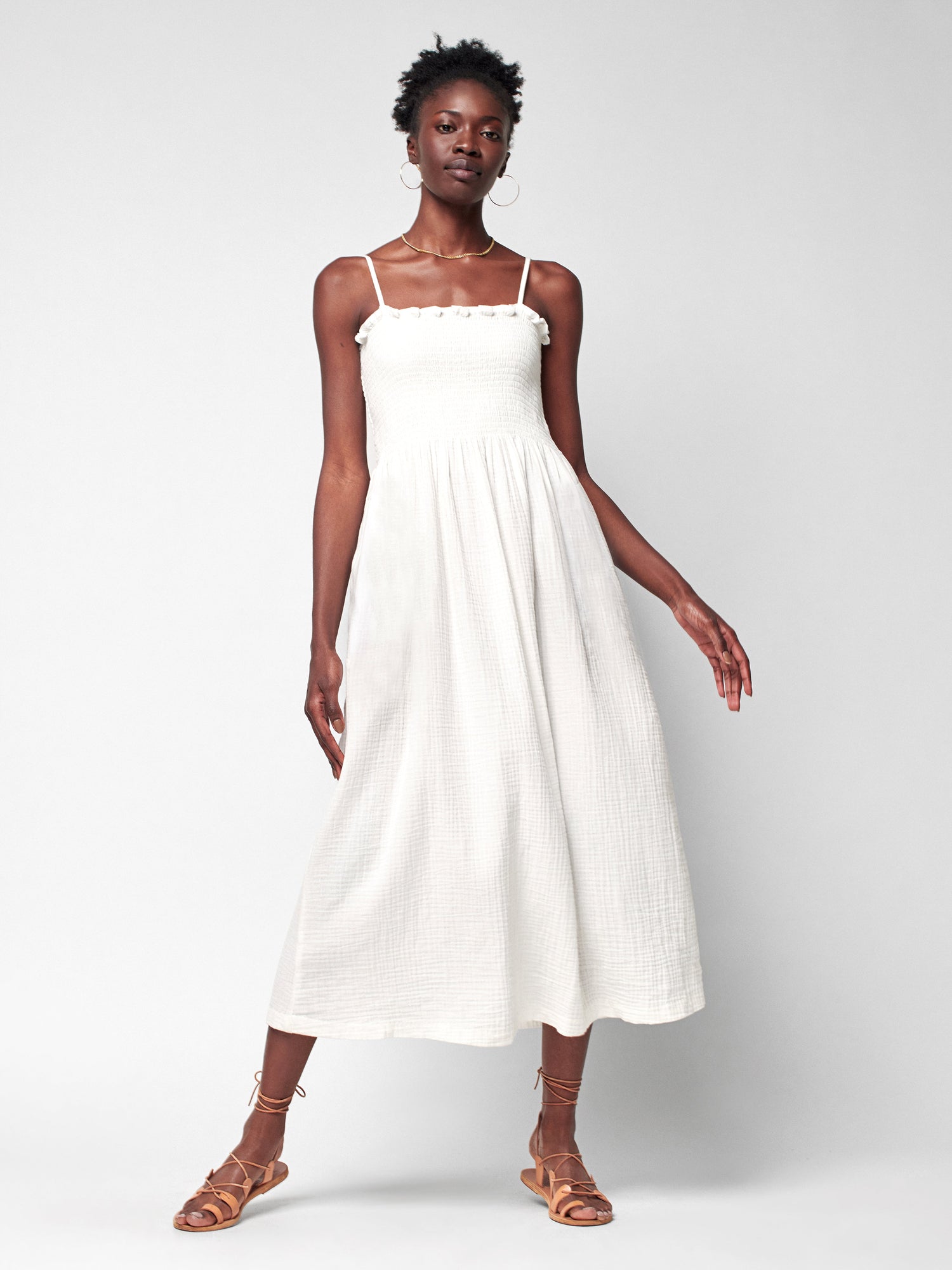 Womens | Dream Cotton Gauze Lakeview Dress | White