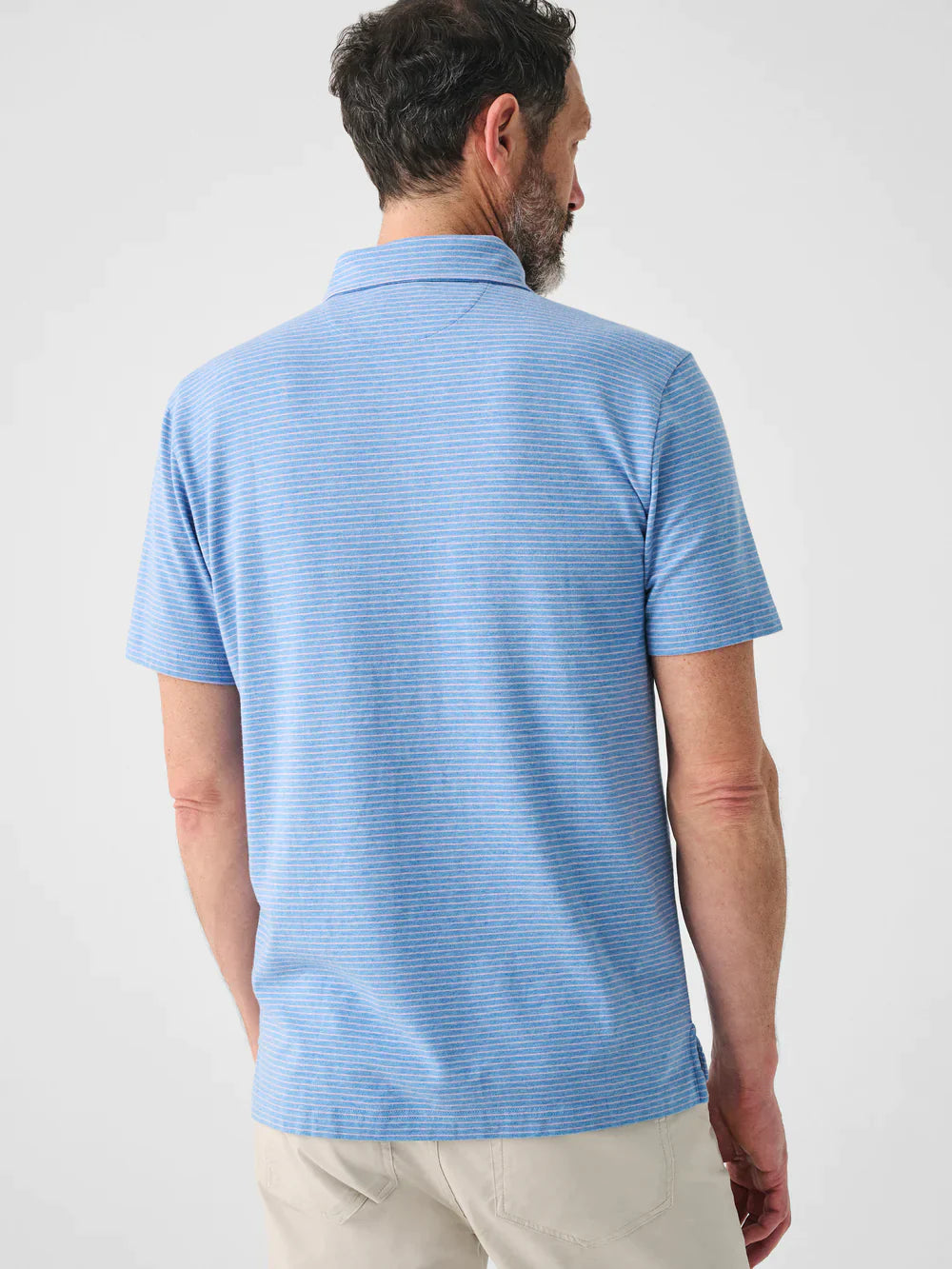 Movement Short Sleeve Polo - Ocean Orchid Stripe