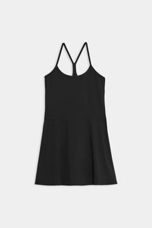 Simona Airweight Tank Dress - Black peplum top on a white background by SPLITS59.