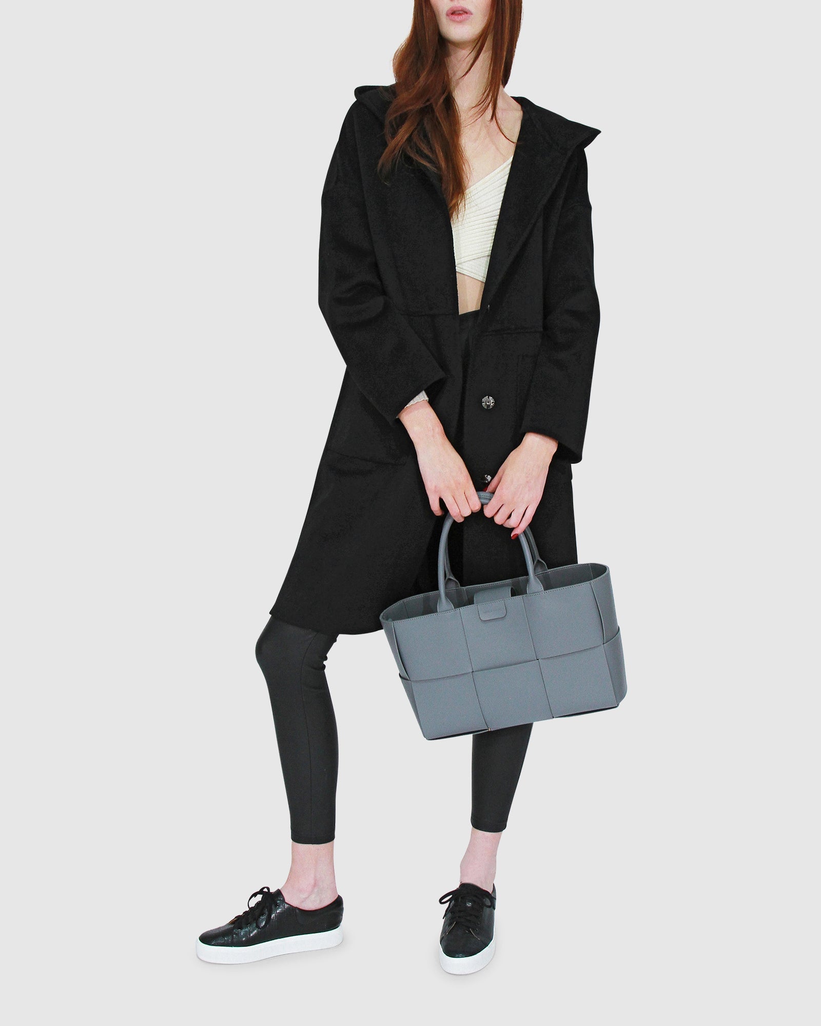 Women | Sunday Morning Wool Blend Hooded Coat | Black