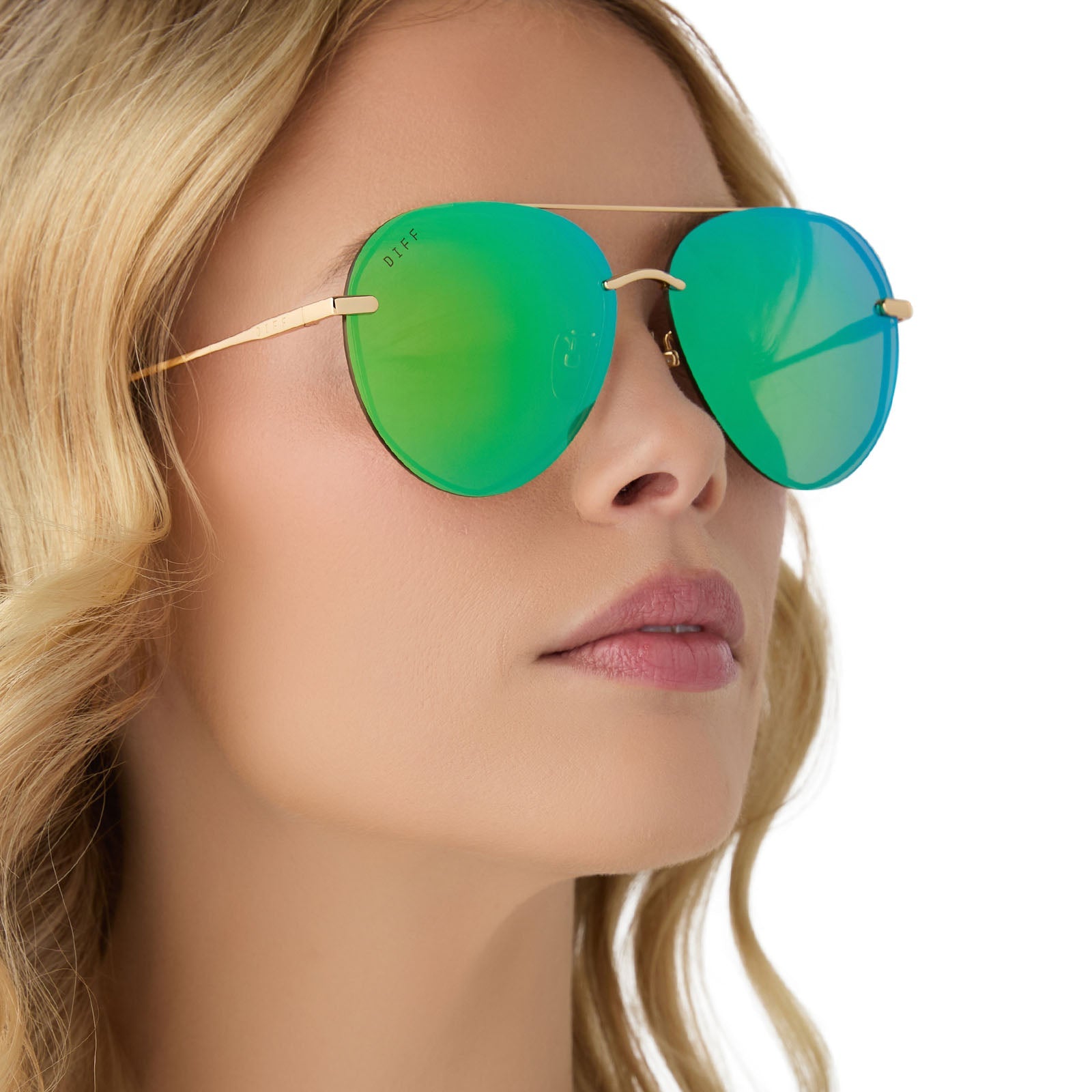 Unisex | Lenox Sunglasses | Gold | Green Lenses