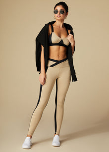 MELROSE LEGGINGS - BLACK + TAN - TAN + LINES by Sivan Ayla