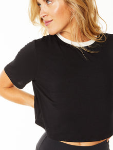 SPLITS59 | Djuna Crop Ringer | Black/White