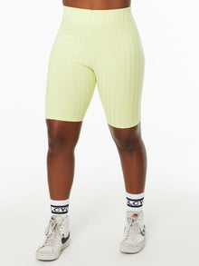 Women | Good American | Wide Rib Biker Short Key Lime | Lime