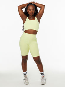 Women | Good American | Wide Rib Biker Short Key Lime | Lime