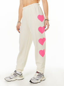 Aviator Nation | Heart Stitch 4 Sweatpants | Cream