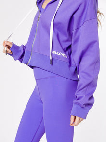 Women | Soul by SoulCycle | Marissa Cropped Zip Up Hoodie Blue | Blue